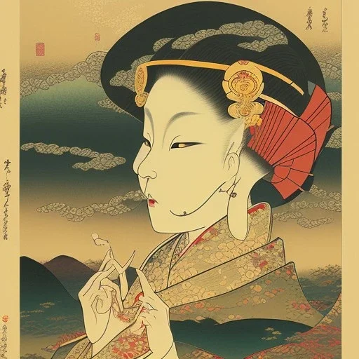  brand logo, Ukiyo-e japanese art