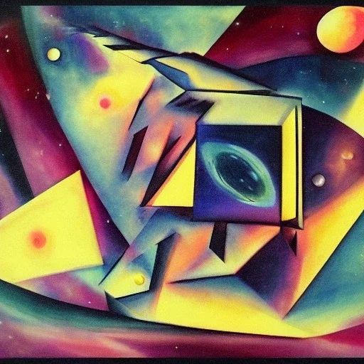 scene of space beast in the cosmos by cubist