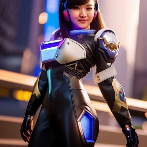 Ultra detailed fullbody Portrait in oil on canvas of overwatch character-D.VA with armor,extremely detailed digital painting,ultrarealistic skin,intense stare, extremely detailed face, crystal clear eyes, mystical colors ,perfectly centered image, perfect composition, rim light, beautiful lighting,masterpiece ,8k, stunning scene, raytracing, anatomically correct, in the style of Ohrai Noriyoshi and robert e howard and Steve Jung and Wizyakuza and Simon Bisley and uncannyknack and kilory.