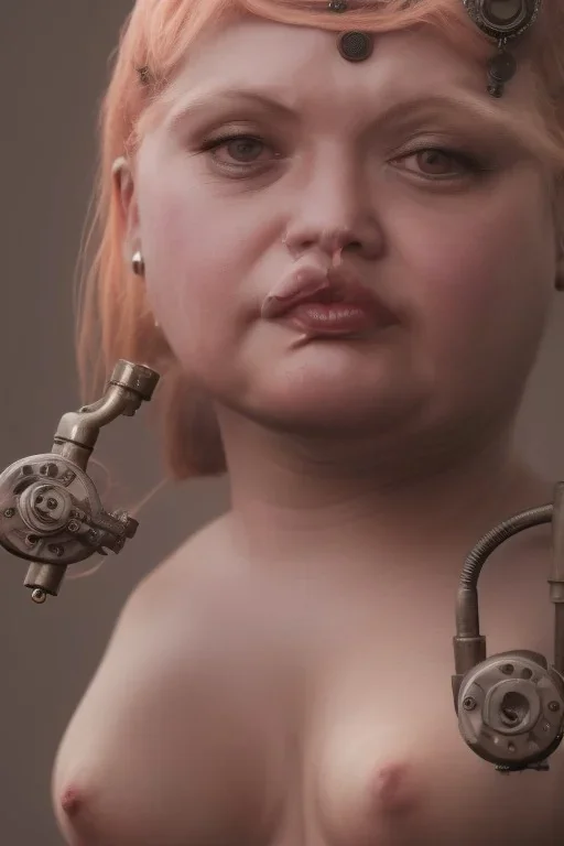 steampunk, woman, overweight, close up