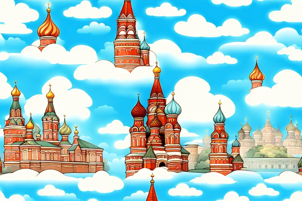 parallax clouds and sky background inspired old russian culture