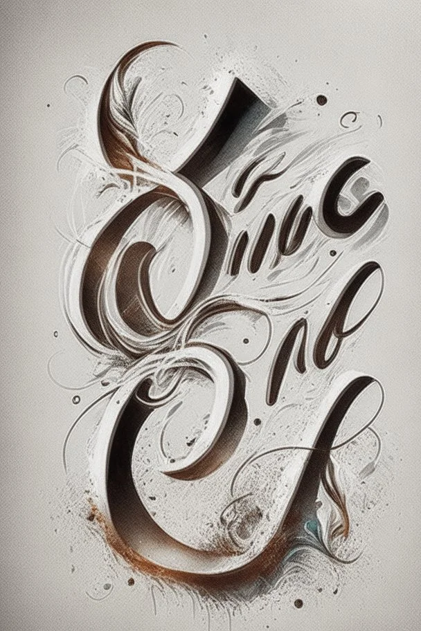 Hand two Lettering O style infinit with background white