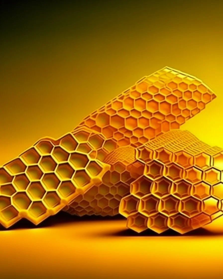 honeycombs different sizes design layout realistic photo