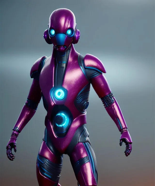 cyber ninja, colorful metal armor, futuristic, ghostrunner