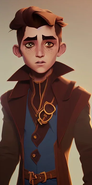 A little handsome brown haired warlock kid by Nick Harris