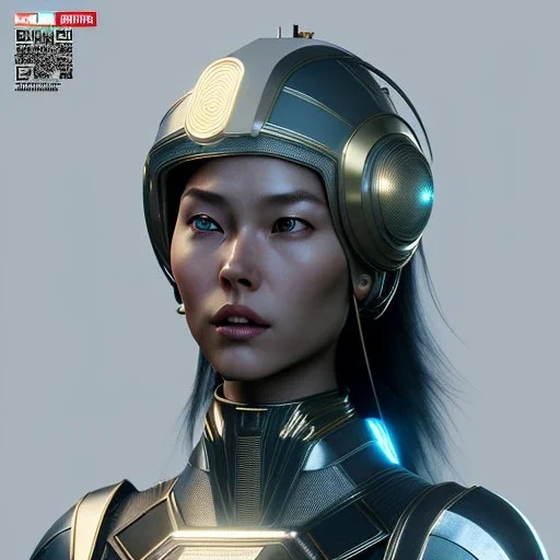 woman, asian race, grey, round helmet, decorative color feathers, retro futuristic, latex coat, soft color, highly detailed, art stations, concept art, smooth, unreal engine 5, god rays, ray tracing, RTX, lumen lighting, ultra detail, volumetric lighting, 3d, finely drawn, high definition, high resolution.