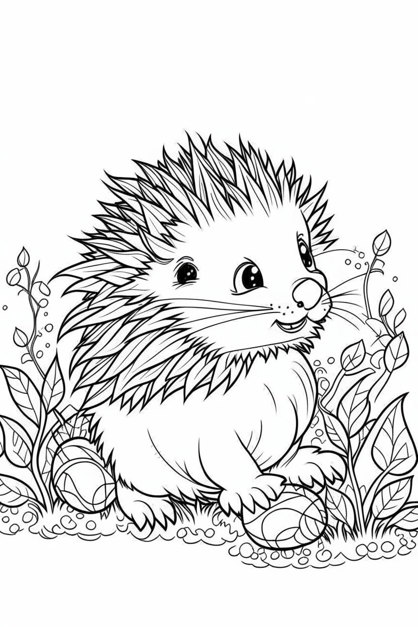 outline art for Hedgehog Piglet coloring pages with sitch, white background, Sketch style, full body, only use outline, toddlers style, clean line art, white background, no shadows and clear and well outlined.