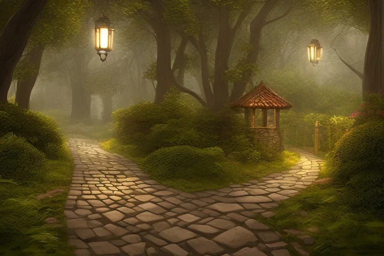 wooded stone lantern path