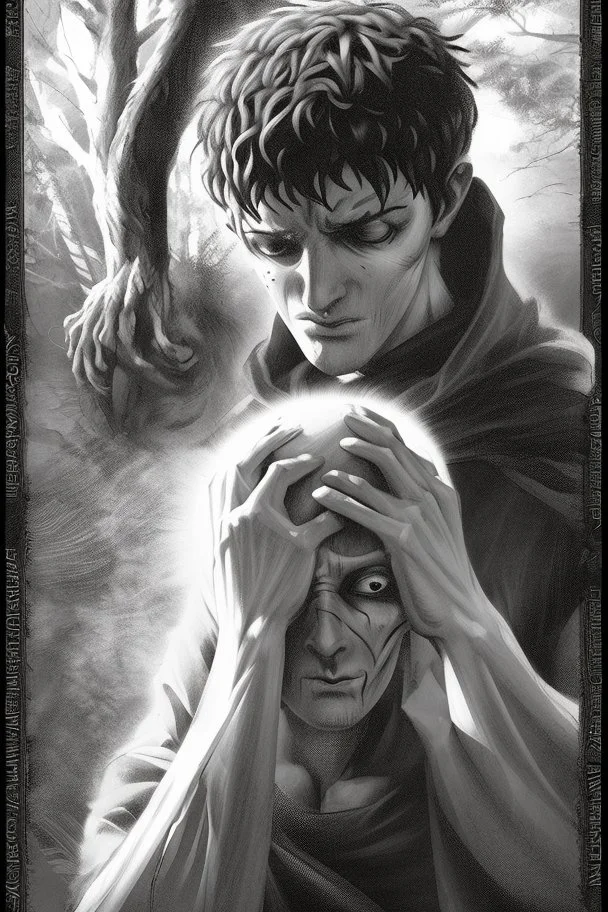 Despair took Merlin and he could no longer hold the pain in his chest at bay. He cried like a child from grief and pain, now feeling like his chest was on fire and his heart was struggling to beat. Needles pricked the base of his skull, where he had hit the ground when Nimueh had knocked him off his feet. He collapsed on his side, curling into himself, clutching his chest with one hand and the sleeve of Gaius’s robes with the other. Eventually he blacked out from either pain or exhaustion