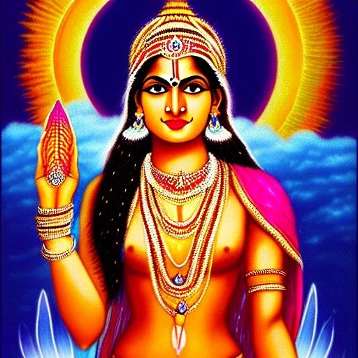 Indian goddess of dawn in realist style