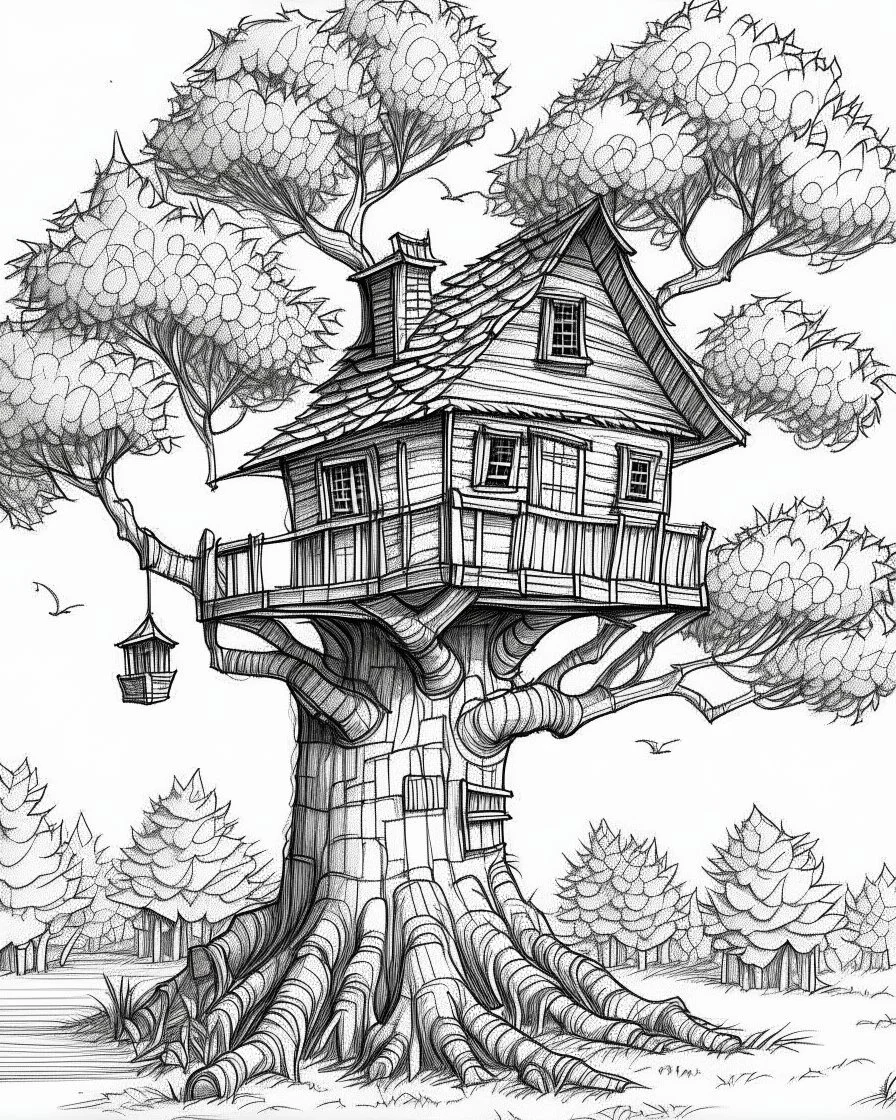 dibujo casa con forma de arbol