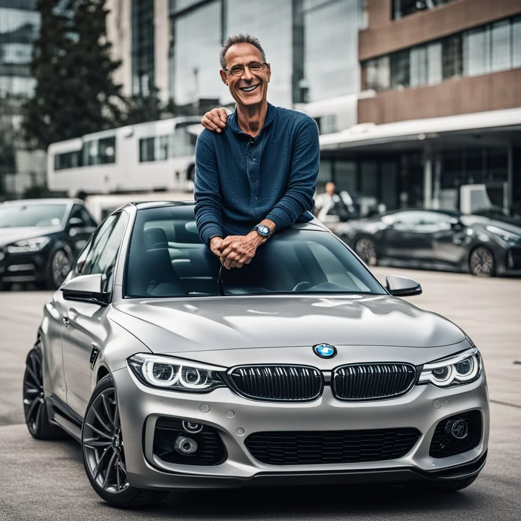 счастливый владельца бмв