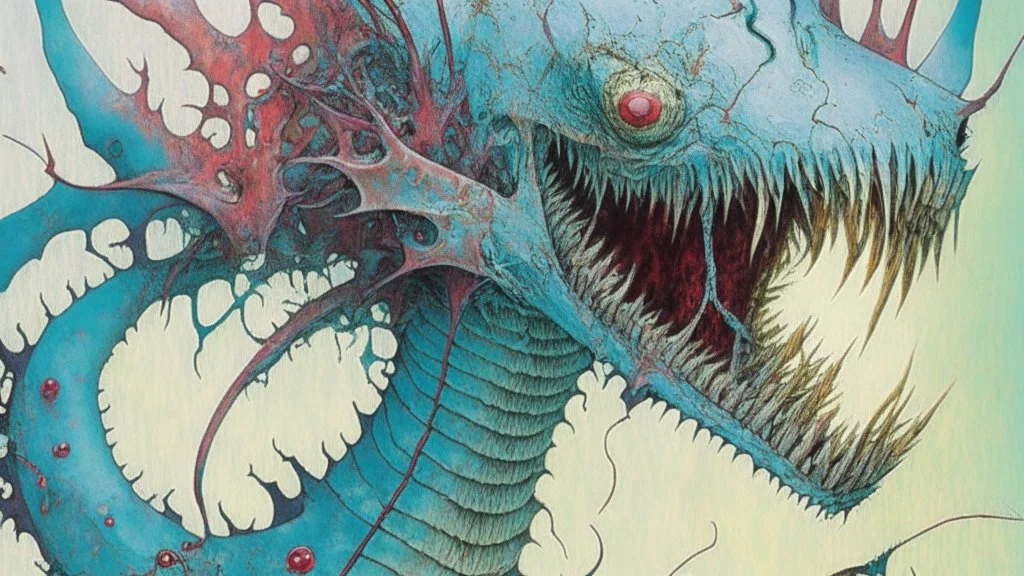 Release the Inner Dragon; Alex Pardee,surrealism, meticulous, mysterious, ominous