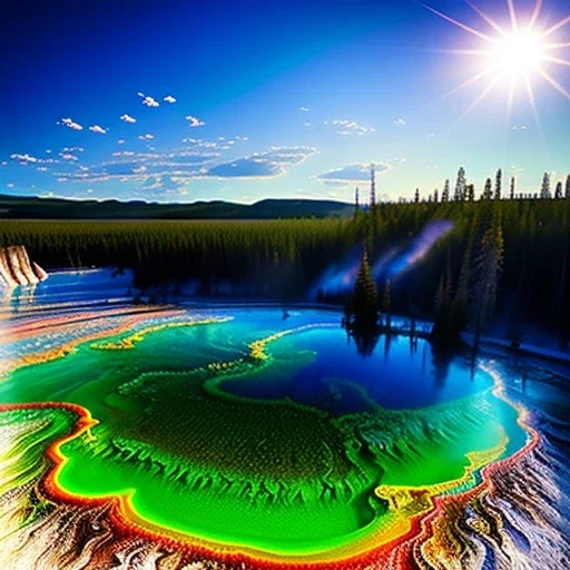 Yellowstone National Park,aerial view,extremely detailed digital painting, high resolution,8k, realistic, beautiful, volumetric lighting, mystical colors ,perfectly centered image, perfect composition, rim light, beautiful lighting,masterpiece, stunning scene, raytracing, anatomically correct, in the style Van Gogh and robert e howard and Ken Kelley and Ohrai Noriyoshi and Simon Bisley and tomzj1.