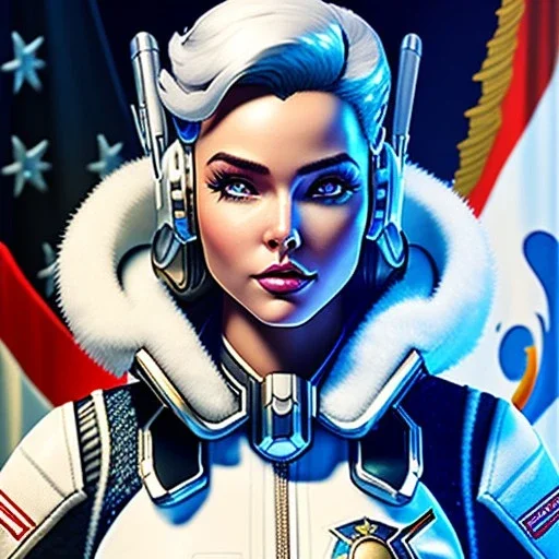 ashe from overwatch, white hair, black cowboy hat, space cowgirl, character portrait, portrait, close up, concept art, intricate details, highly detailed, vintage sci - fi poster, retro future, in the style of chris foss, rodger dean, moebius, michael whelan, and gustave dore