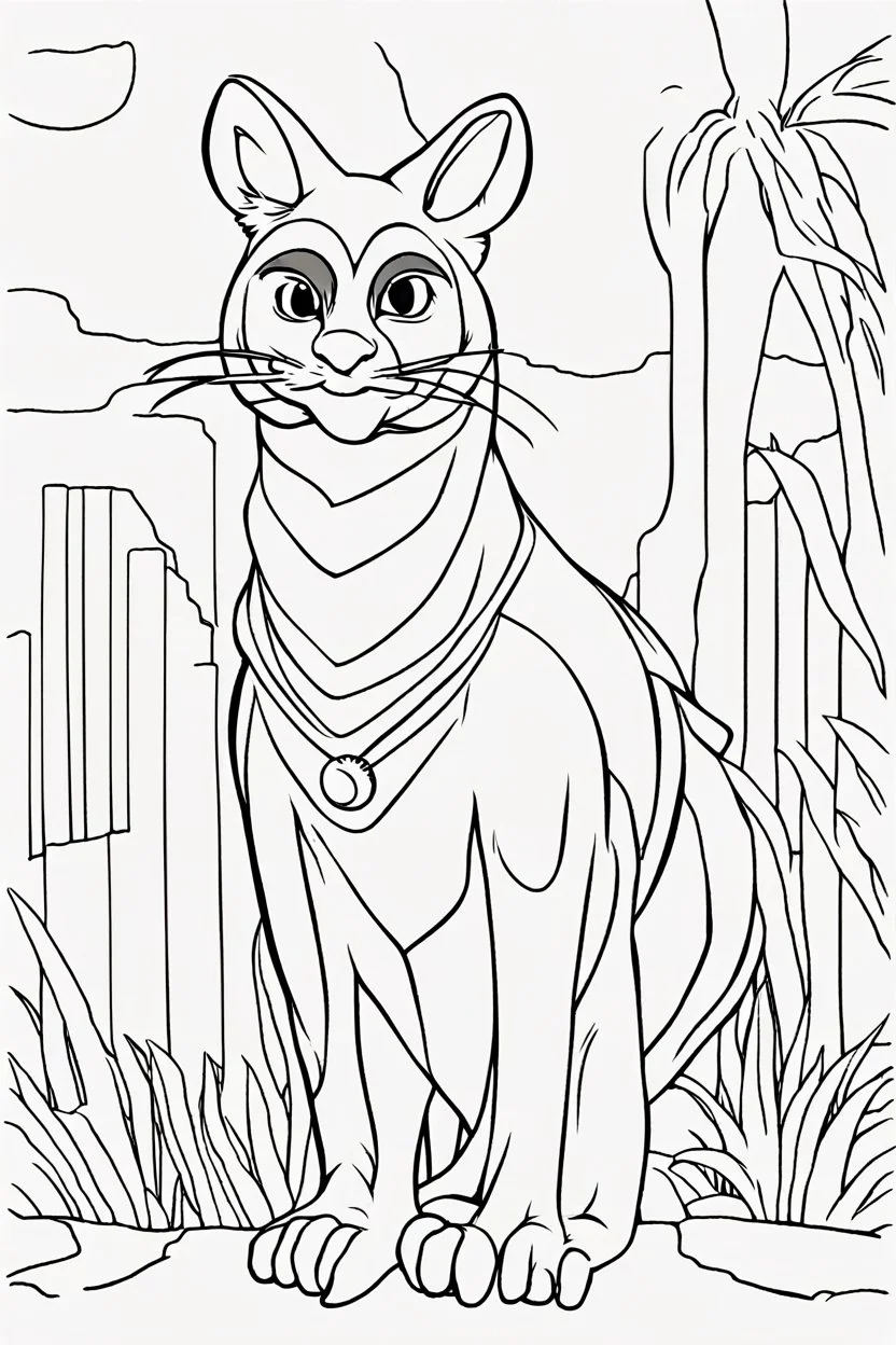 coloring page for kids, KENGAROO, thick outline, low details, no shading, no color