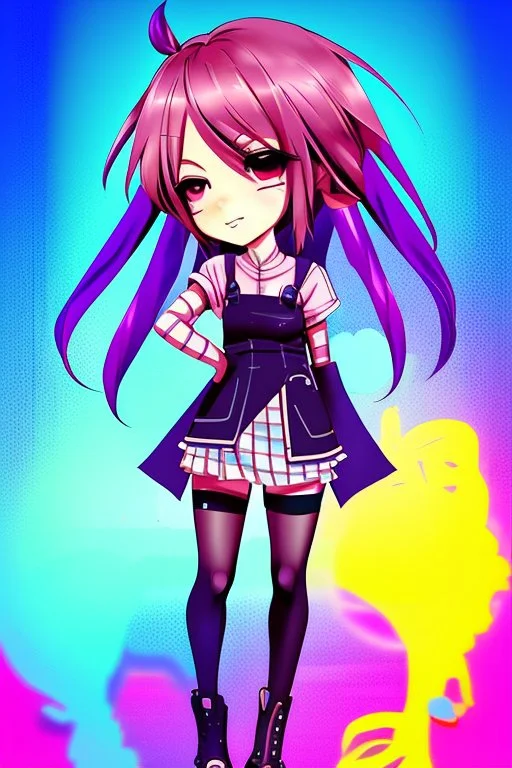 The overall style should be colorful, vibrant, and eye-catching, with a touch of anime and manga aesthetics. The character can be drawn in a chibi or SD style, or in a more detailed and realistic way, depending on the artist's preference and skill level. The composition should balance the girl and the sign, with enough negative space to highlight both elements.