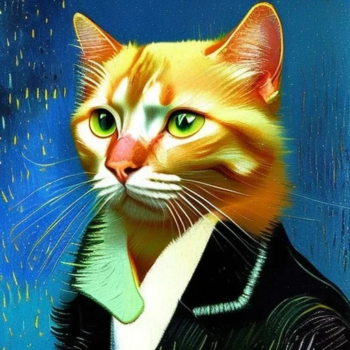 Portrait of a cat by Van Gogh