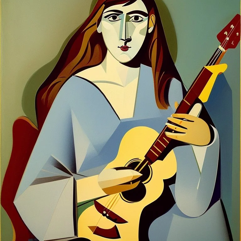 picasso Neoclassicism browns woman and guitar