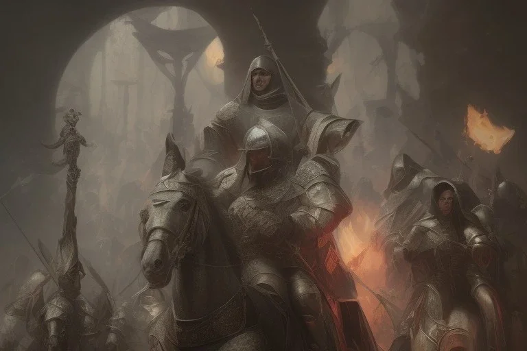 Crusades, Knights Templar , cinematic, 8k, resolution concept art portrait by Greg Rutkowski, Artgerm, WLOP, Alphonse Mucha dynamic lighting hyperdetailed intricately detailed