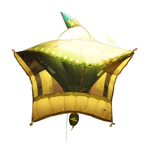 High resolution photograph of a inflated green star foil balloon