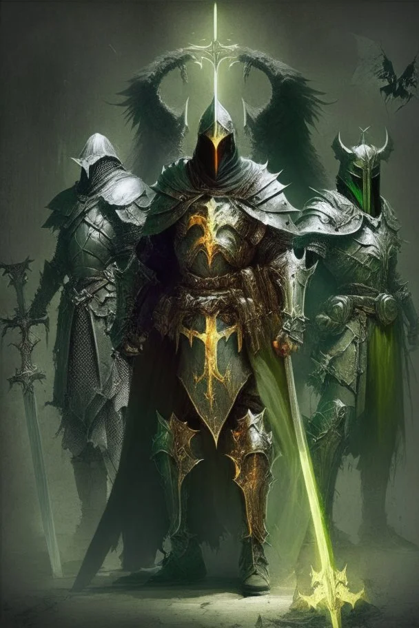 crusader holy light olive green dark medieval knight paladin crusades diablo demon slayer dark ages templar devil vs angel