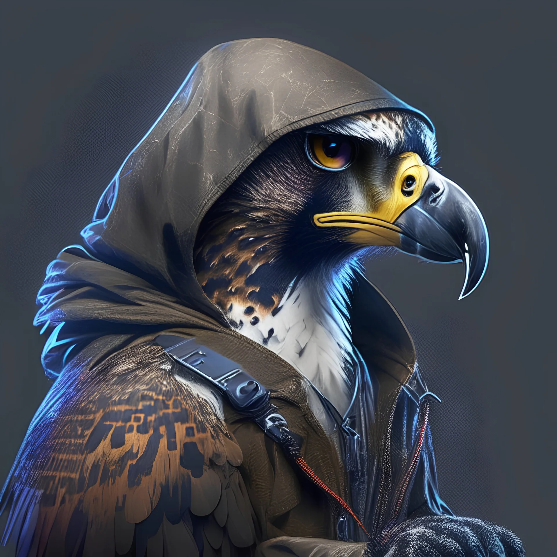 profile picture of a falcon as a hacker