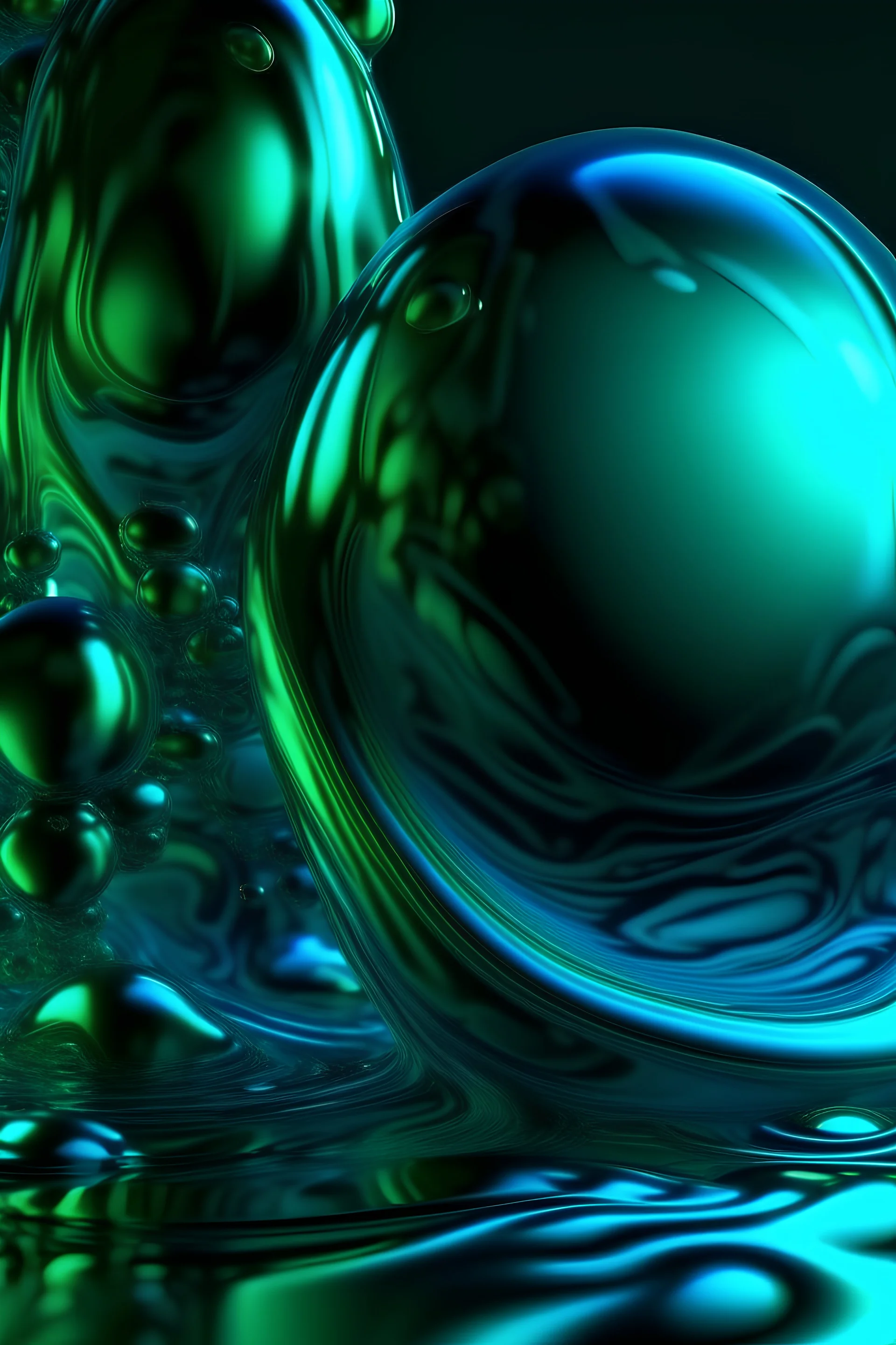 3d fluid glass texture background neon turquoise