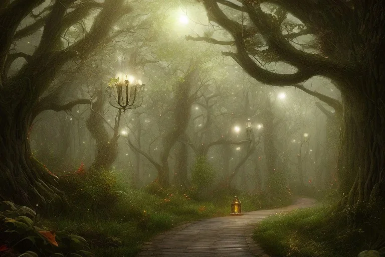 FOREST carriage LANTERN path