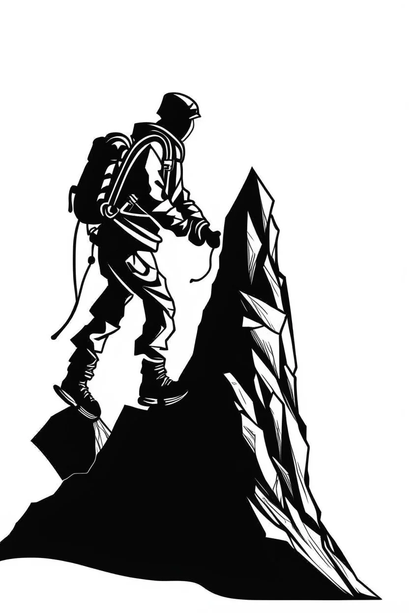 adventurer mountain climber clip art simple two,tone