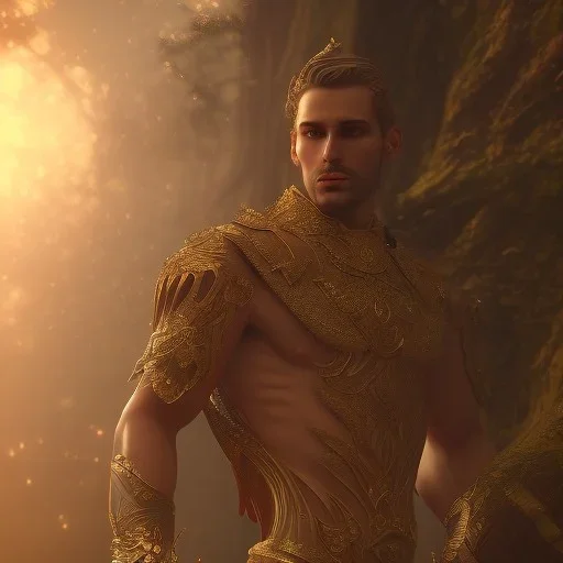 The supreme male magic god, mysterious, soft lighting, unreal engine 5 volumetric lighting, intricate details, realistic style, 8k resolution