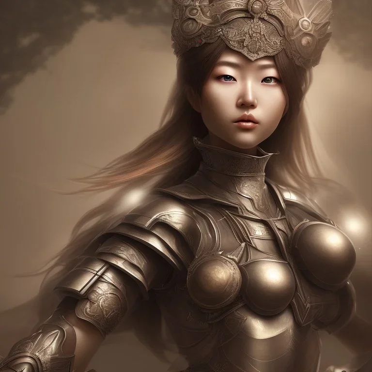 full portrait of wonderful japanese woman knight,giant breasts, high detail, volumetric lighting, tiny features, intricate detail,volumetric clouds