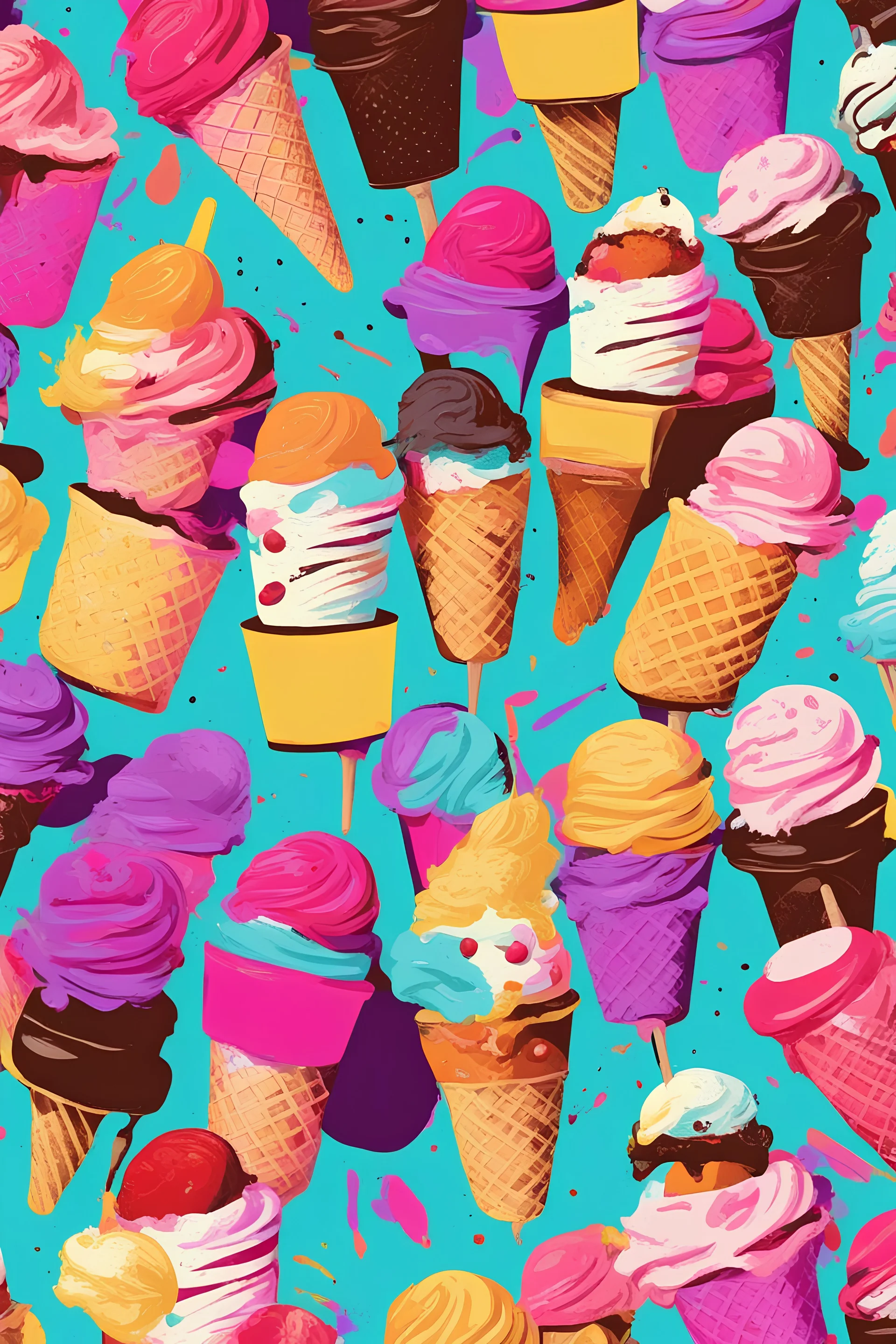 Andy warhol style ice creams pattern