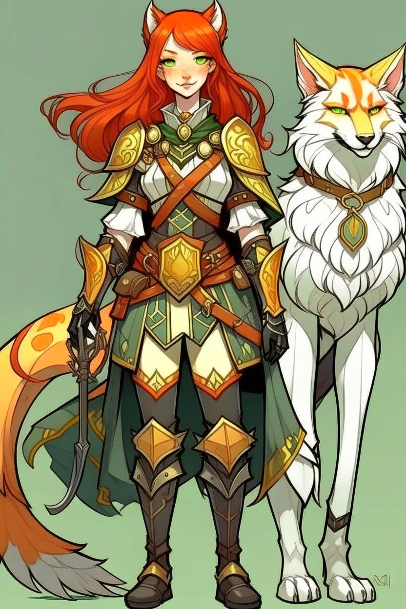 Teenaged Red haired kitsune paladin