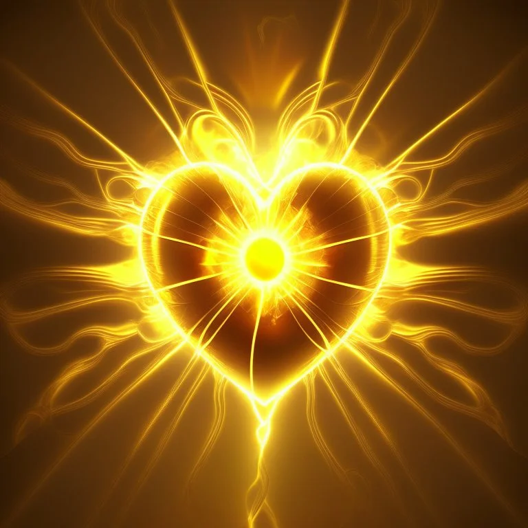 golden electric heart sun