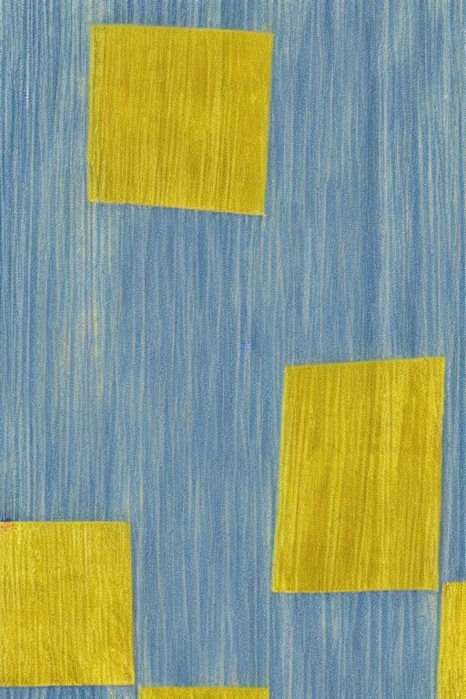 image woven from blue silk and yellow velvet strips