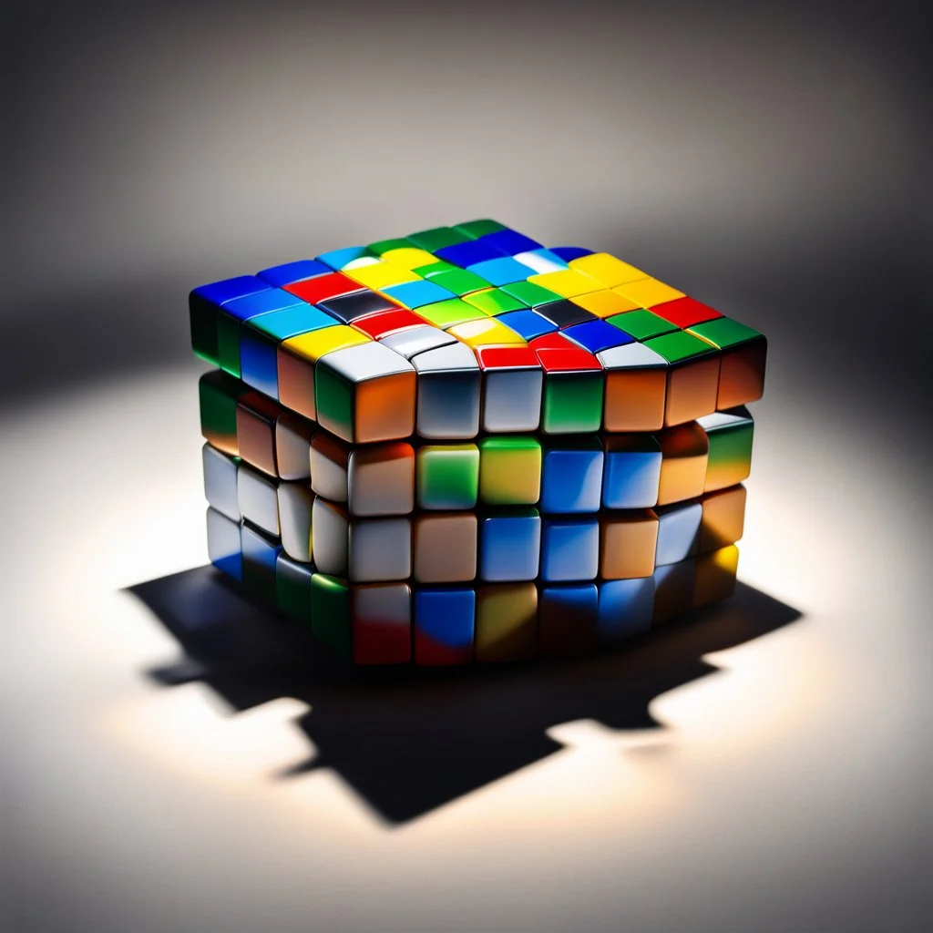 Rubik‘s Cube with shadow, light side