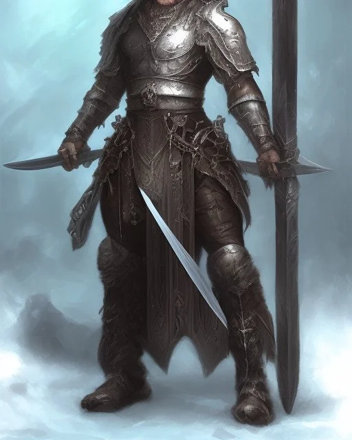 human berserker meaty black hair longsword