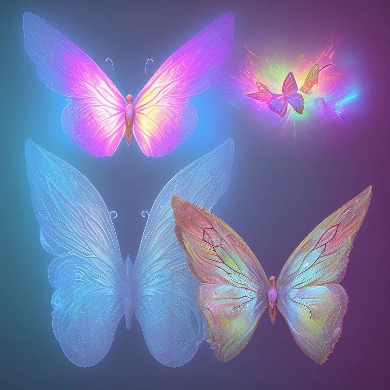 luminous pastel colors, butterfly