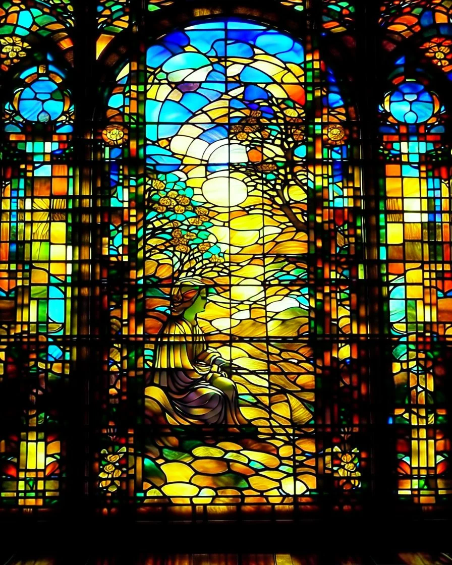 Maxfield Parrish . STAINED GLASS