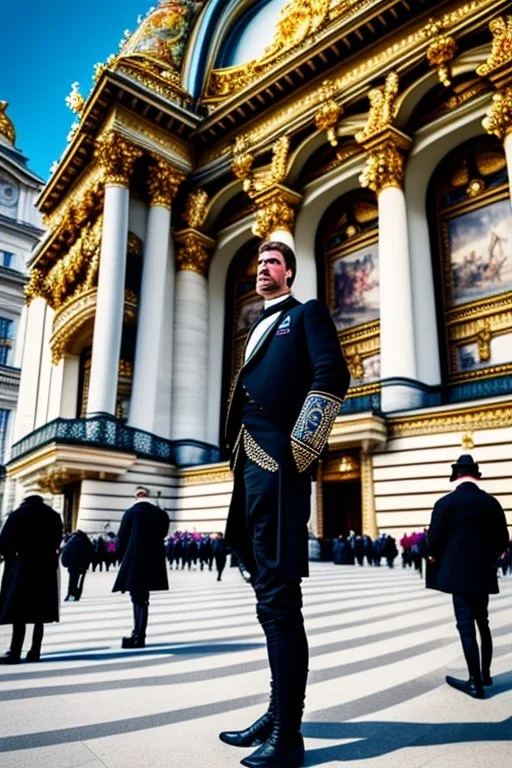 Fiacre in front of the opera House in Vienna, style Elisabeth Kreitz