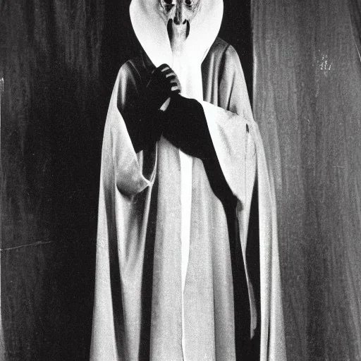 Russian Orthodox nosferatu with long arms and a robe made a human skin