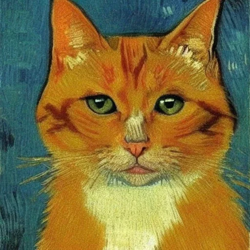 Portrait of a cat by Van Gogh