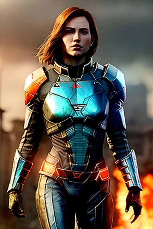 ultrarealistic, ruined city,__mass effect armor__, __angles__, 19 year old woman, strikingly beautiful, ginger hair, silver colour, [__starlets__|__starlets__], (pale __skincolor__ skin:1.2), __camera__, _hair_, detailed face and eyes, medium breasts, leather choker, freckles, dynamic pose, resolved expression, __accessory__, strappy outfit, (straps:1.1), sword in scabard on left hip, (buckles, buttons, snaps, rings:1.0), haltertop style breastplate, detailed eyes, plump lips, sci-fi theme