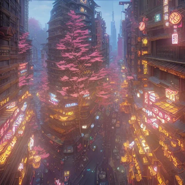 Tokyo, Japan carved from intricate wood, ornate, magical, with cotton candy cherryblossom trees, 8k resolution, high-quality, fine-detail, intricate, digital art, detailed matte, volumetric lighting, illustration, 3D octane render, brian froud, howard lyon, selina french,