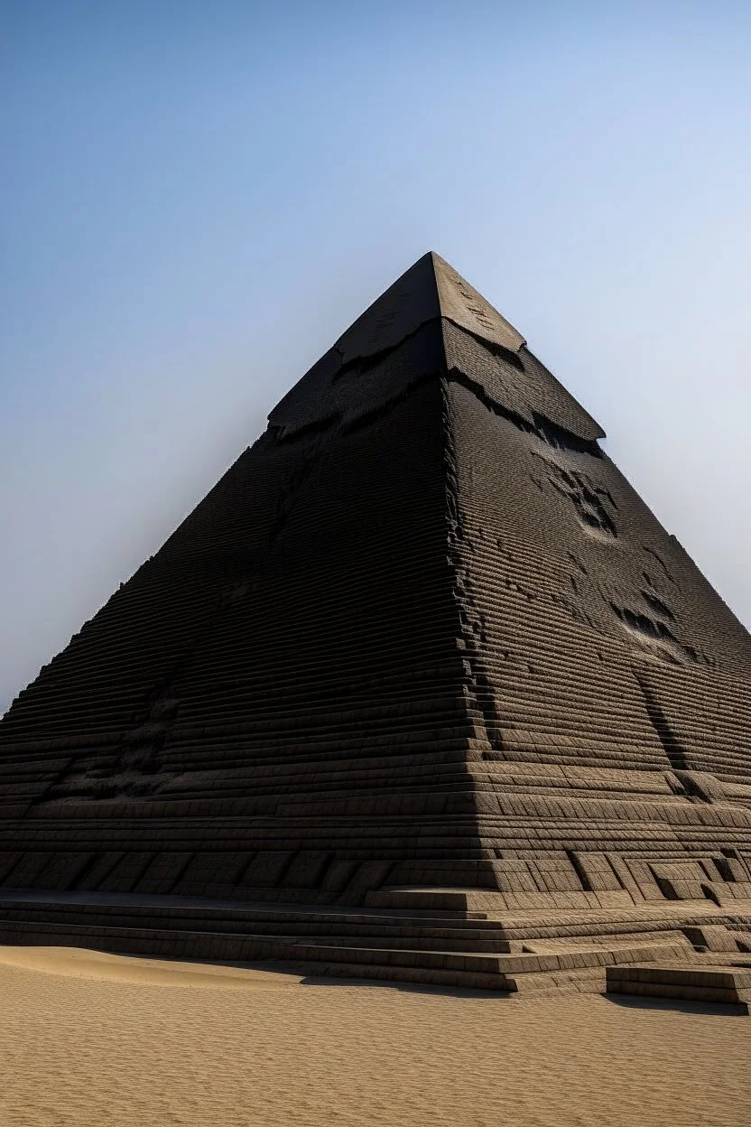 black pyramid on top of an egyptian pyramid