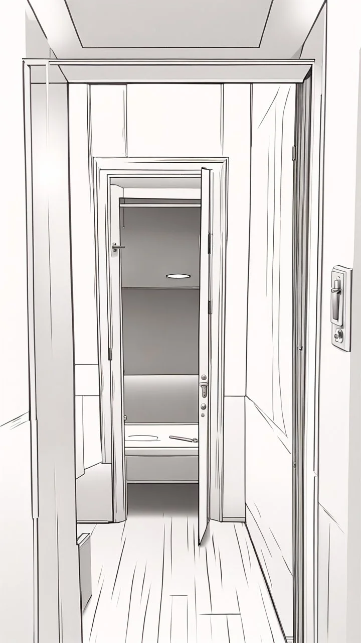 Closed bedroom door, 2D