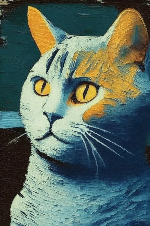 Portrait of a cat by Van Gogh