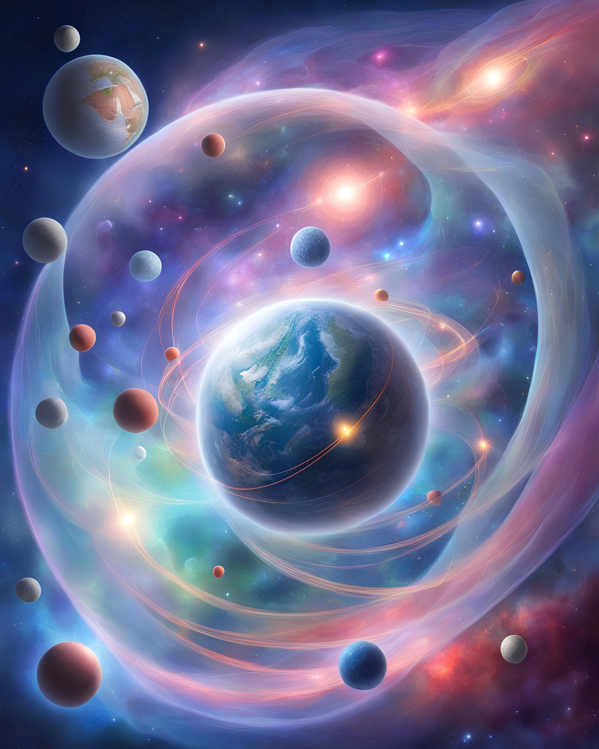 Illustration of the many-worlds interpretation of quantum mechanics by Hugh Everett III, multiverse.