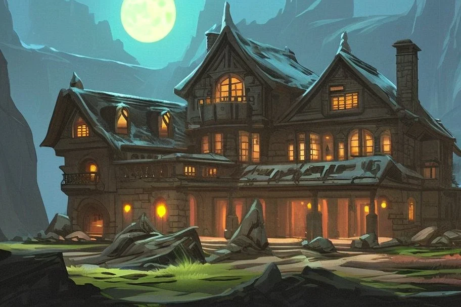 A mansion in an underground cavern city